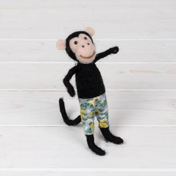 Monkey Knitted Wool Gift: Felt Decorative Animal | Party Save Smile