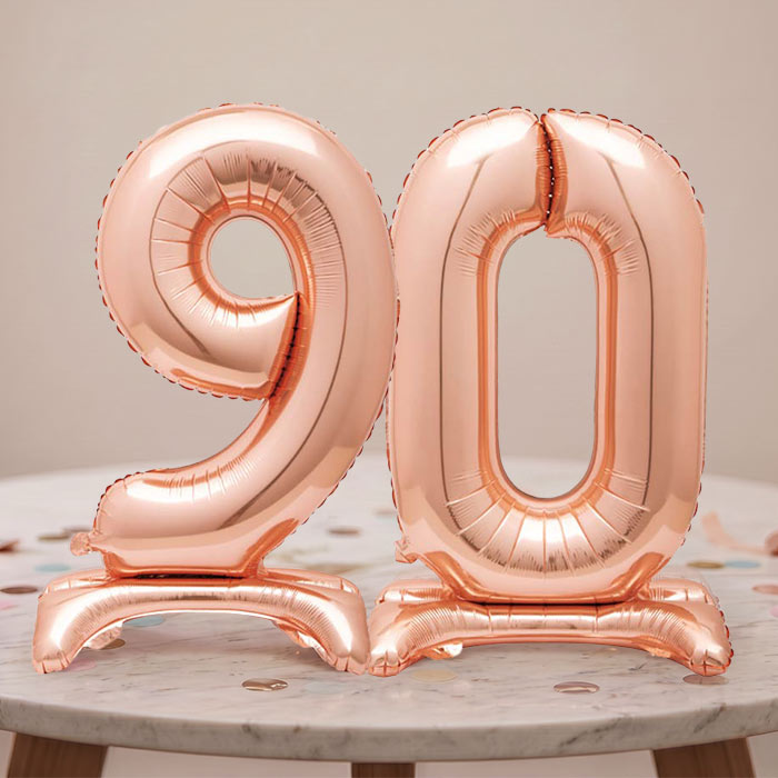 Rose Gold 90th Birthday Party Balloon Table Decorations | Party Save Smile