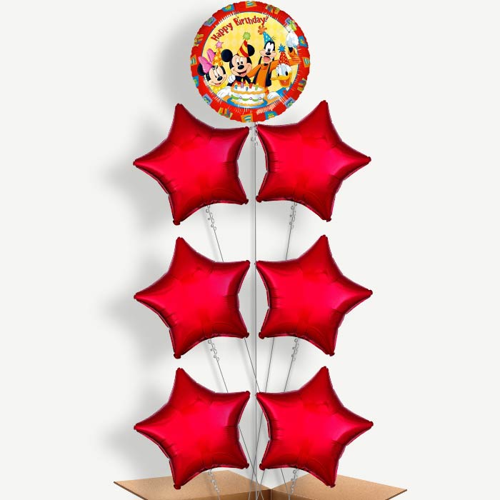 Mickey & Pals Happy Birthday Helium Balloon Arrangement | Party Save Smile