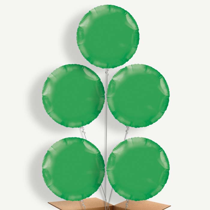 Dark Green Circle Balloon Cluster Inflated with Helium | Party Save Smile