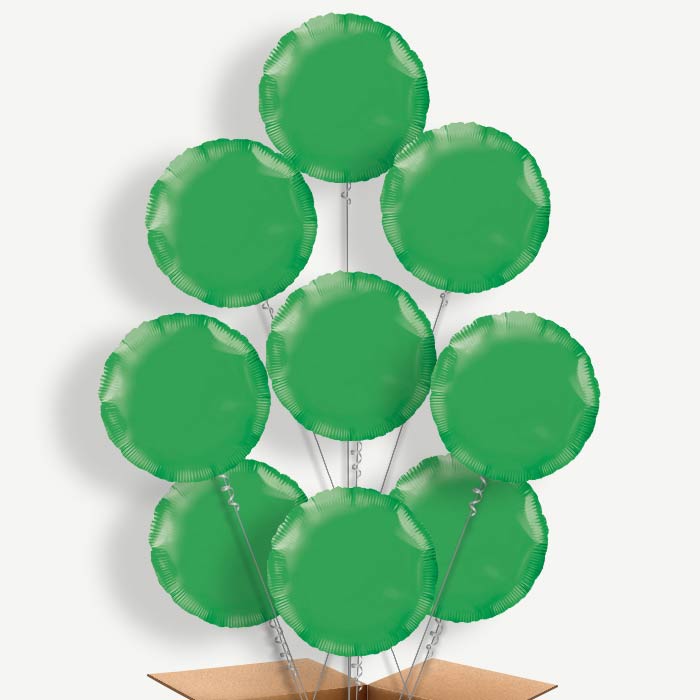 Dark Green Circle Balloon Bundle Inflated with Helium | Party Save Smile