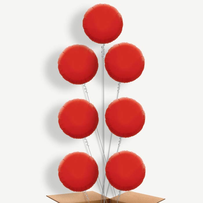 Red Circle Balloon Arrangement Inflated with Helium | Party Save Smile