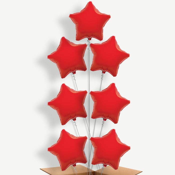Red Star Balloon Arrangement Inflated with Helium | Party Save Smile
