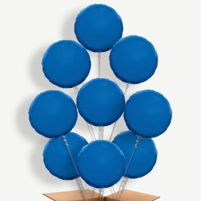 Dark Blue Circle Balloon Bundle Inflated with Helium | Party Save Smile