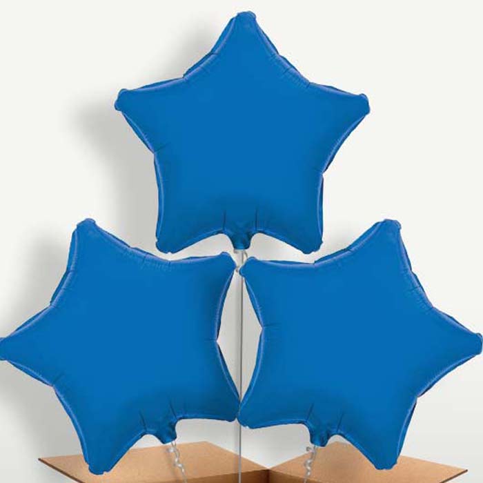 Dark Blue Star Bunch of Balloons inflated with Helium | Party Save Smile