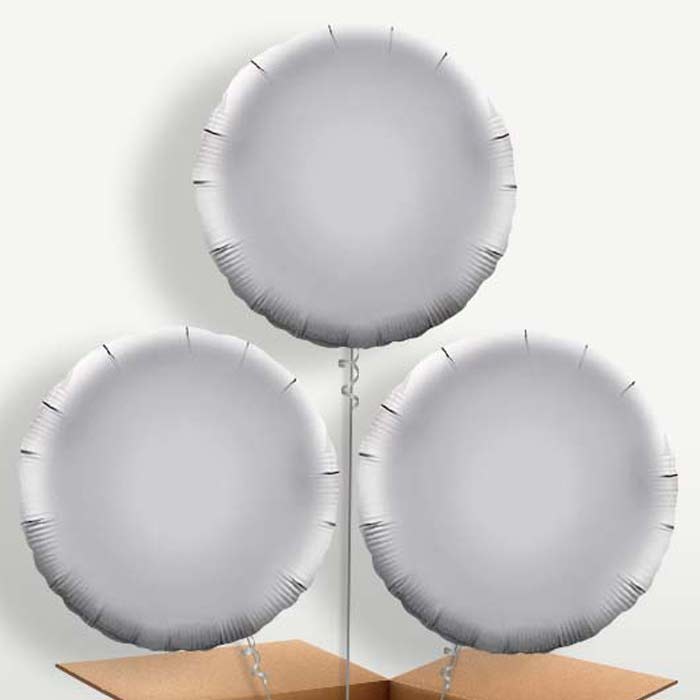 Silver Circle Helium Bunch of Balloons | Party Save Smile