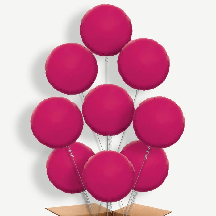 Hot Pink Circle Balloon Bundle Inflated with Helium | Party Save Smile
