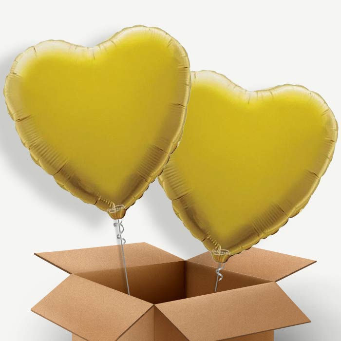 Gold Heart Helium Balloon Two | Party Save Smile