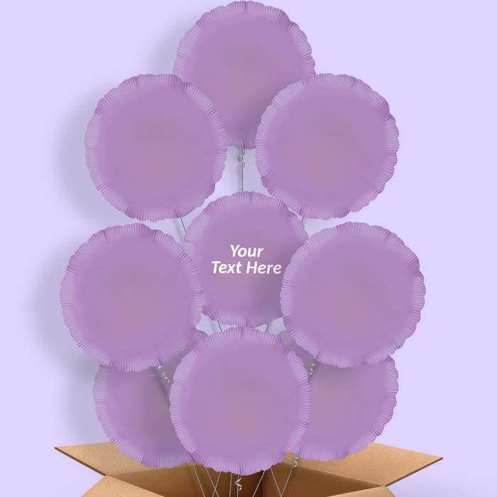 Lavender Circle Helium Balloon in a Box Personalised - 9 Balloon | Party Save Smile