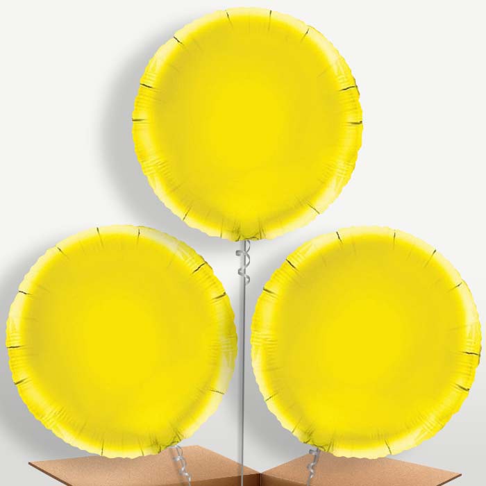 Yellow Circle Bunch of Balloons inflated with Helium | Party Save Smile
