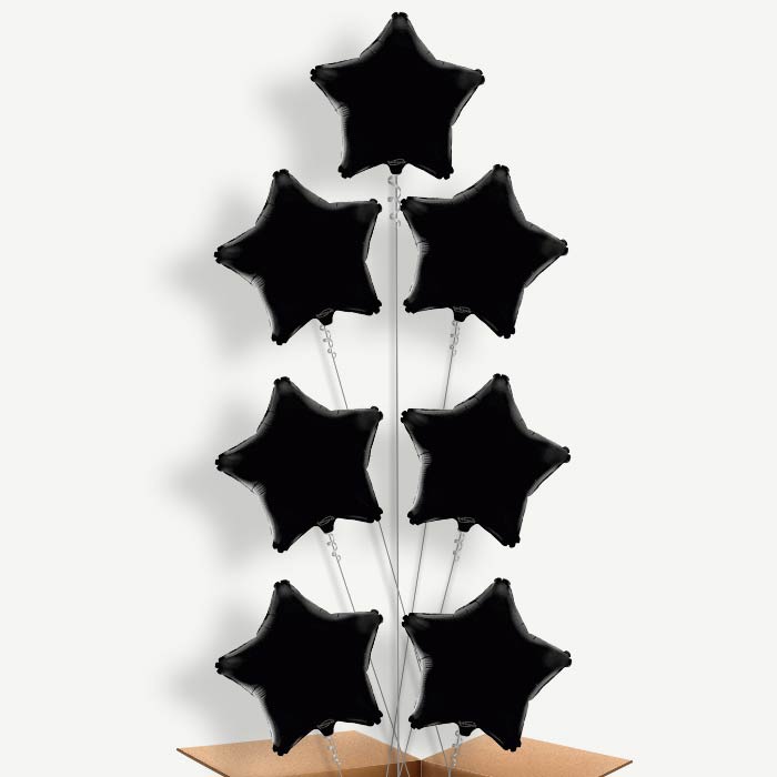 Black Star Balloon Arrangement Inflated with Helium | Party Save Smile