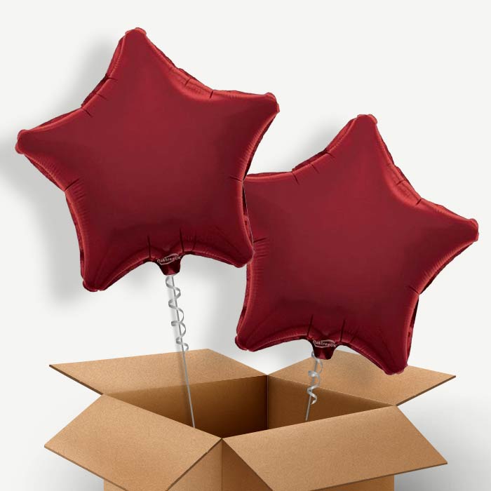 Burgundy Star Helium Balloon Two | Party Save Smile
