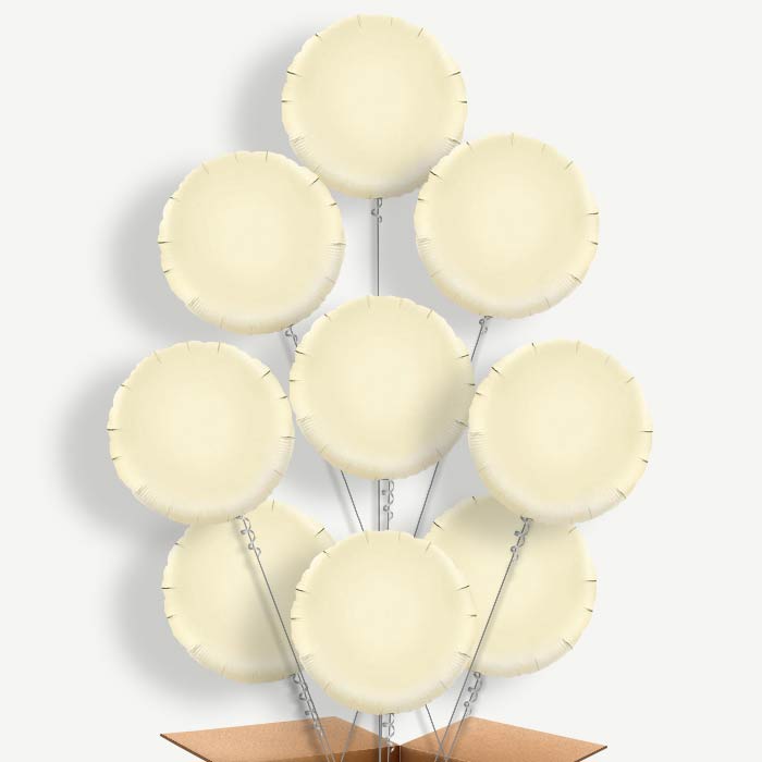 Ivory Circle Balloon Bundle Inflated with Helium | Party Save Smile