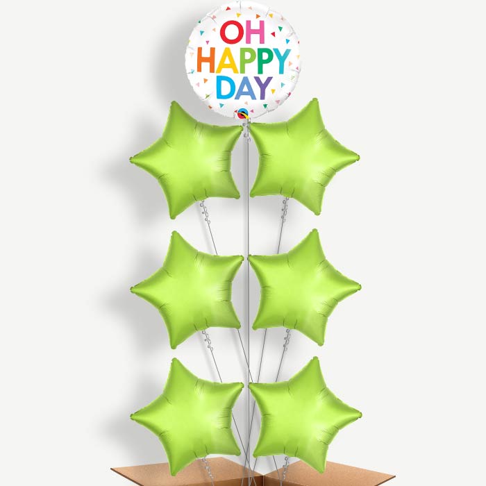 Rainbow Oh Happy Day Helium Balloon Arrangement | Party Save Smile