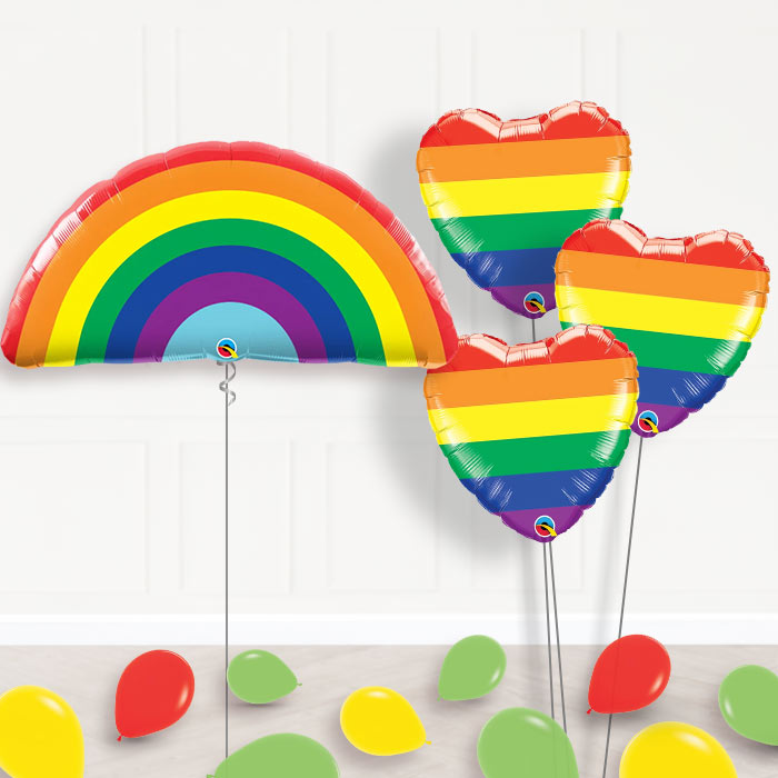 Rainbow Balloon Bouquet Delivered in a Box - Themed Bouquet with Latex | Party Save Smile