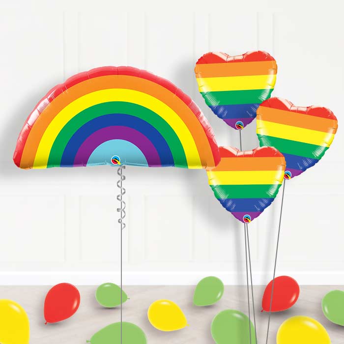 Rainbow Balloon Bouquet Delivered in a Box - Themed Bouquet and Latex | Party Save Smile
