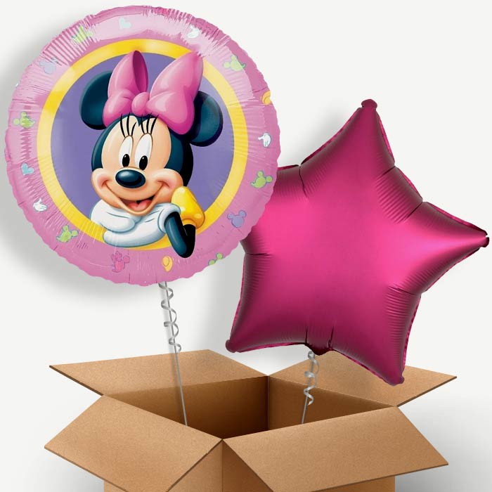 Pink Minnie Mouse Portrait Helium Balloon Couple | Party Save Smile