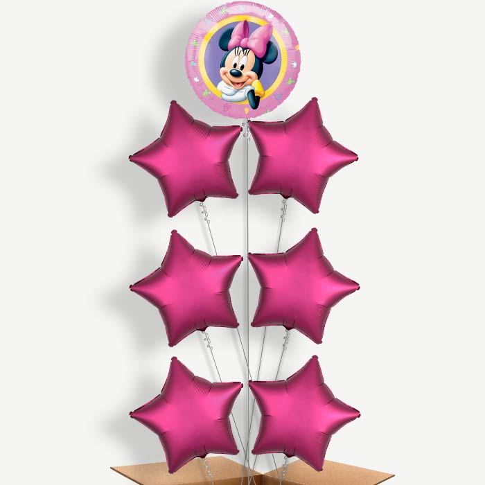 Pink Minnie Mouse Portrait Helium Balloon Arrangement | Party Save Smile