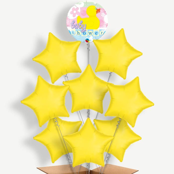 Neutral Baby Shower Duck Helium Balloon Bundle | Party Save Smile