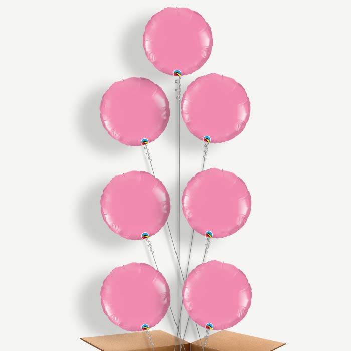 Rose Pink Circle Balloon Arrangement Inflated with Helium | Party Save Smile