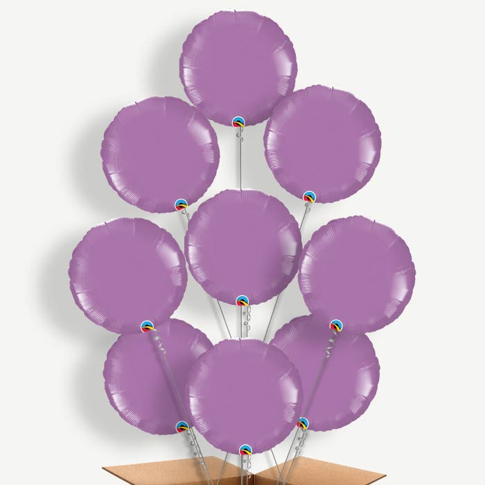 Lilac Circle Balloon Bundle Inflated with Helium | Party Save Smile