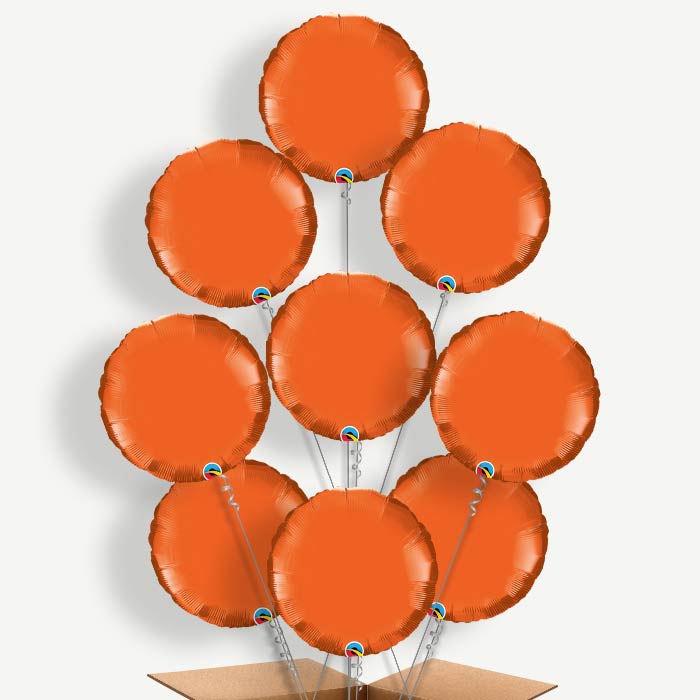 Orange Circle Balloon Bundle Inflated with Helium | Party Save Smile