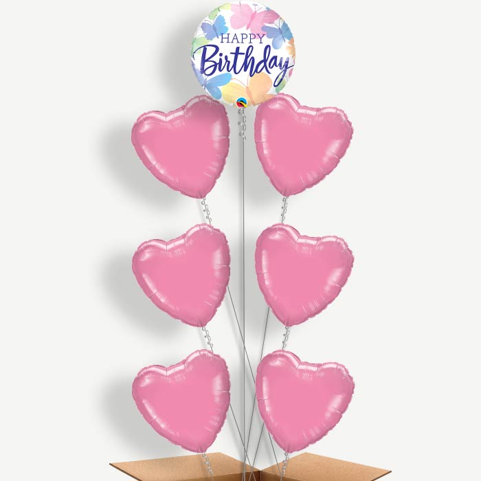 Butterflies Happy Birthday Helium Balloon Arrangement | Party Save Smile