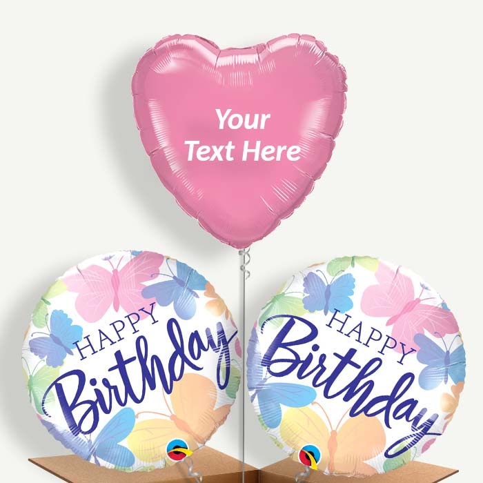 Personalisable Butterflies Happy Birthday Helium Balloons | Party Save Smile