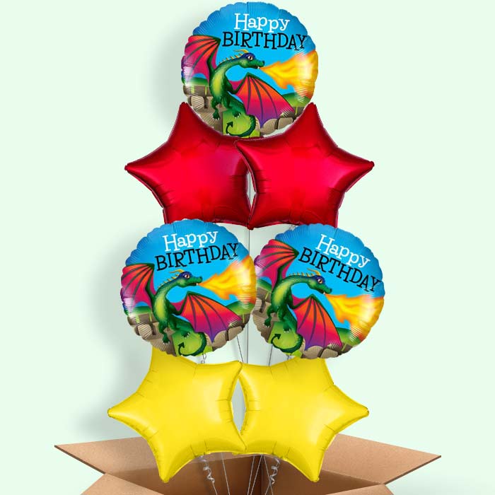Dragon Happy Birthday Helium Balloon in a Box Gift - 7 Balloon | Party Save Smile