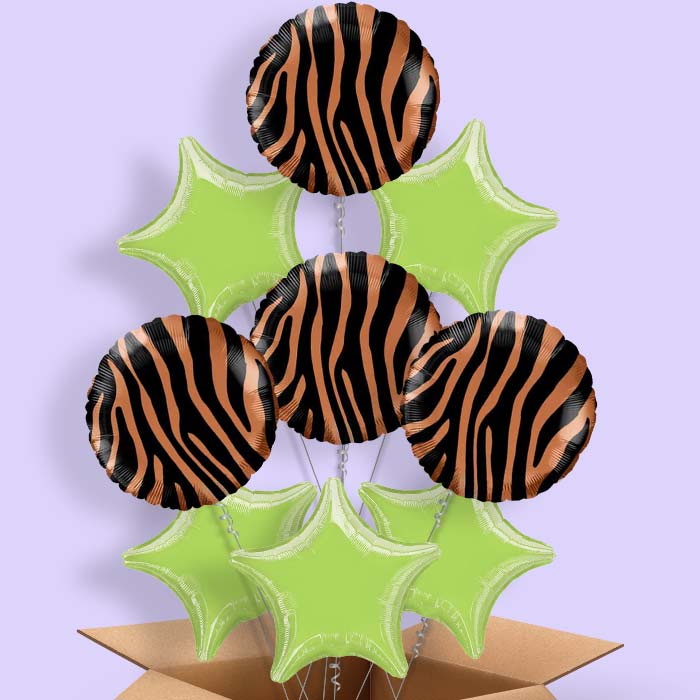 Tiger Stripes Print Helium Balloon in a Box - 9 Balloon | Party Save Smile