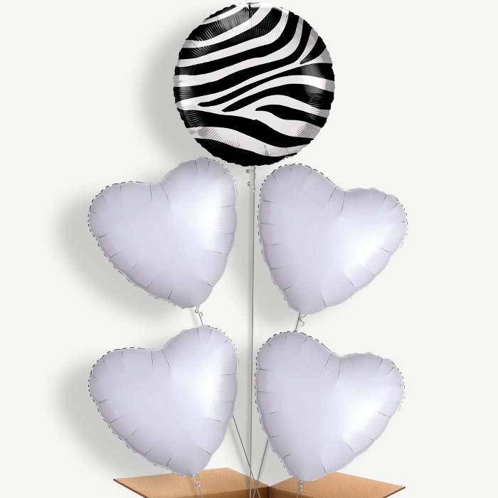 Zebra Print Helium Balloon Cluster | Party Save Smile