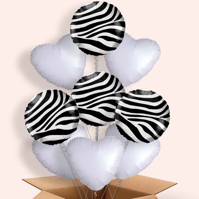 Zebra Print Helium Balloon in a Box - 9 Balloon | Party Save Smile