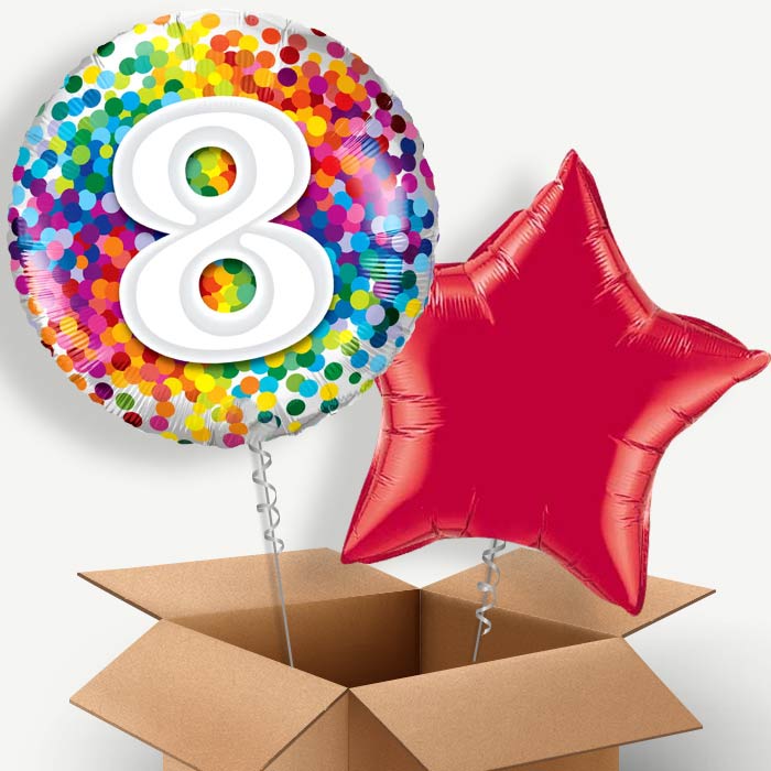 8th Birthday Rainbow Helium Balloon Two | Party Save Smile