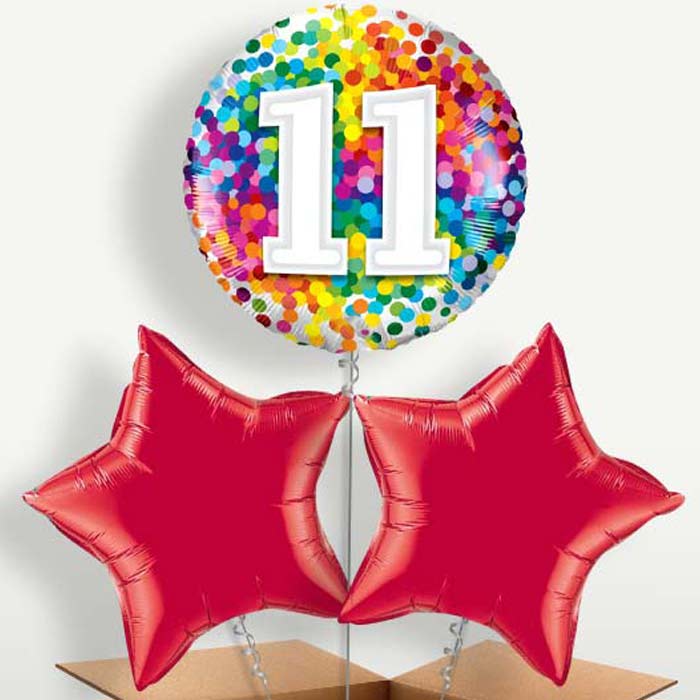 Colourful 11th Birthday Bunch of Balloons | Party Save Smile