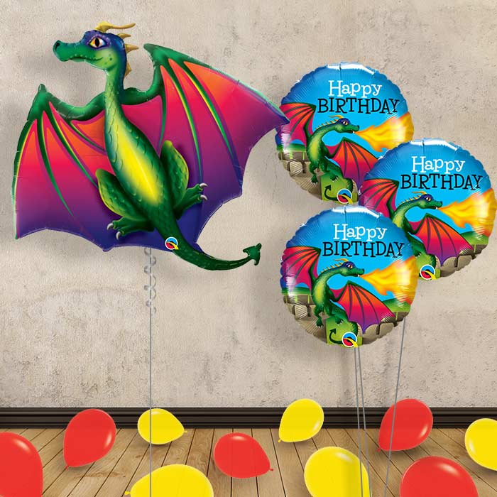Dragon Balloons Display in a Box Gift - Themed Bouquet and Latex | Party Save Smile