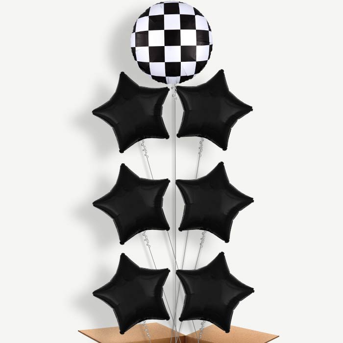 Checkerboard Balloon Arrangement Inflated with Helium | Party Save Smile