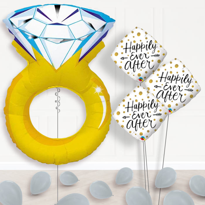 Balloon Bouquet Wedding - Gold Ring - Themed Bouquet and Latex | Party Save Smile