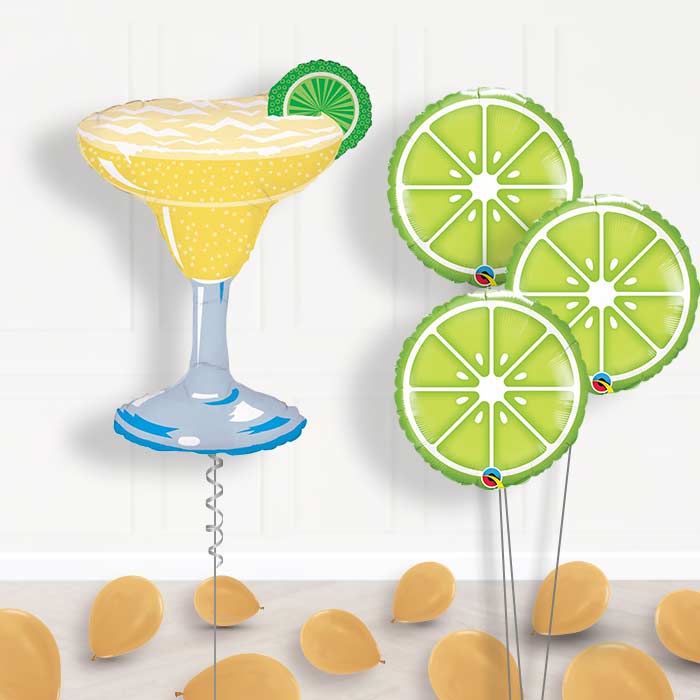Margarita Glass Inflated Helium Balloons Delivered - Themed Bouquet and Latex | Party Save Smile