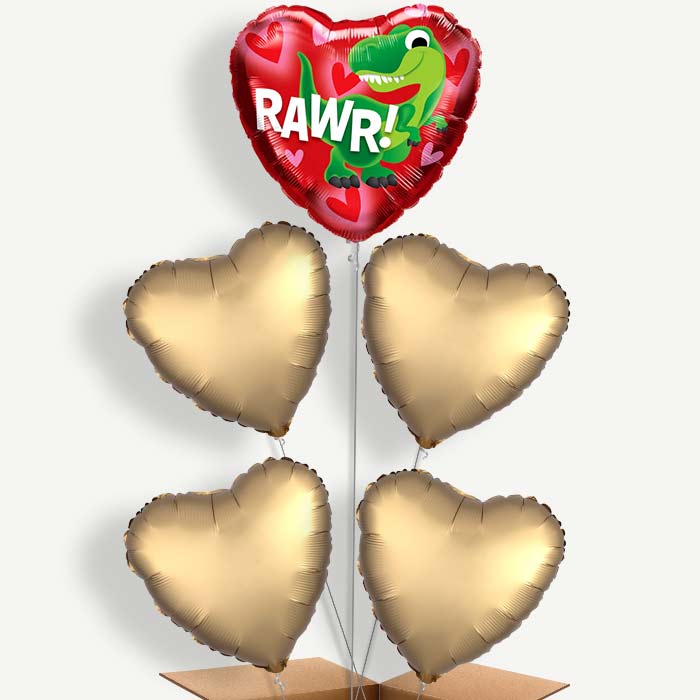 Rawr Dinosaur Balloon Cluster Inflated with Helium | Party Save Smile