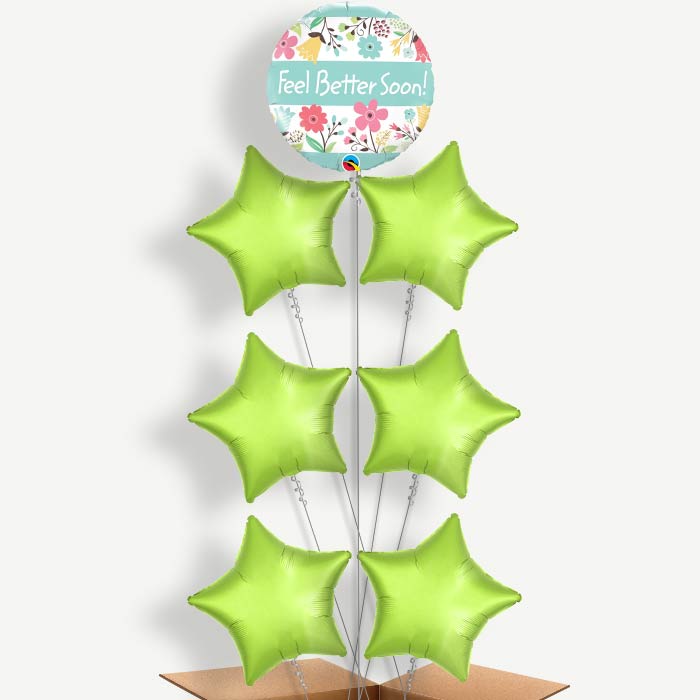 Get Well Soon Floral Helium Balloon Arrangement | Party Save Smile