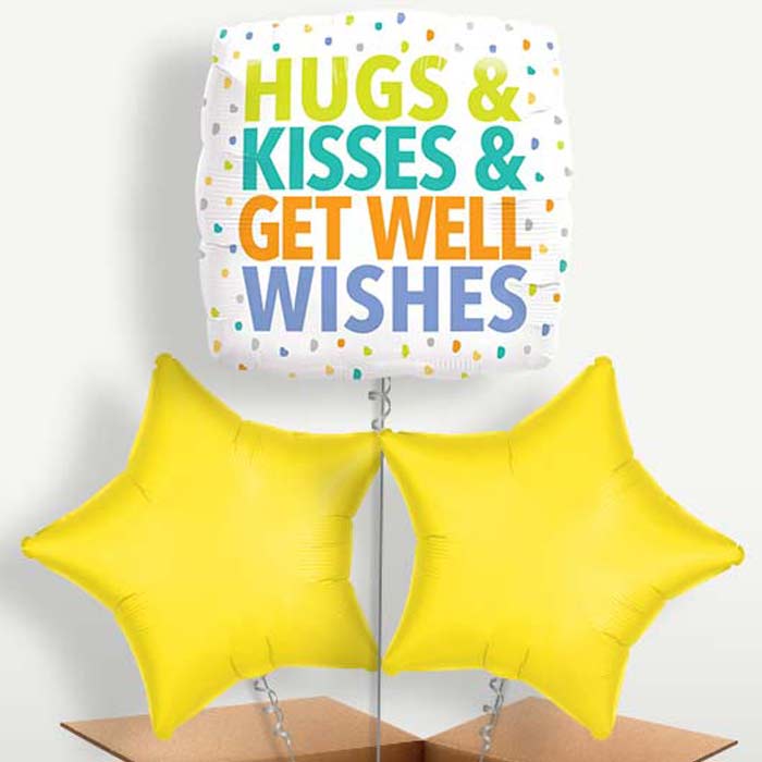 Hug Kisses Get Well Wishes Balloon Bunches | Party Save Smile