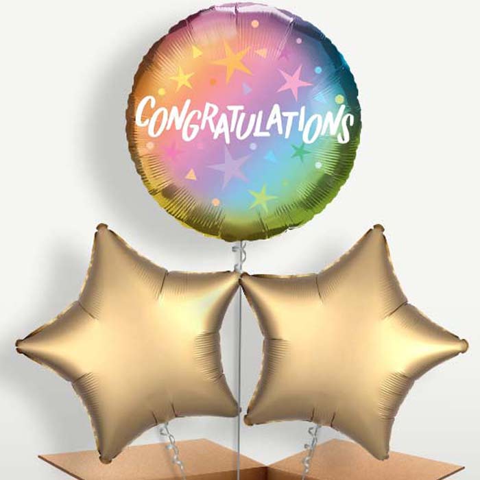 Congratulations Ombre Stars Bunch of Balloons | Party Save Smile