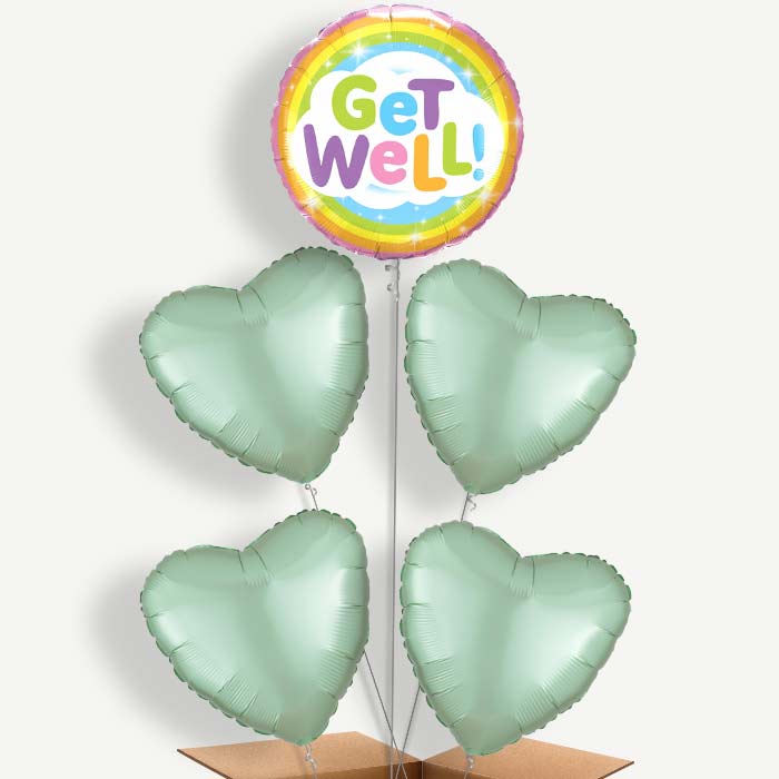 Get Well Soon Rainbow Helium Cluster Balloons | Party Save Smile