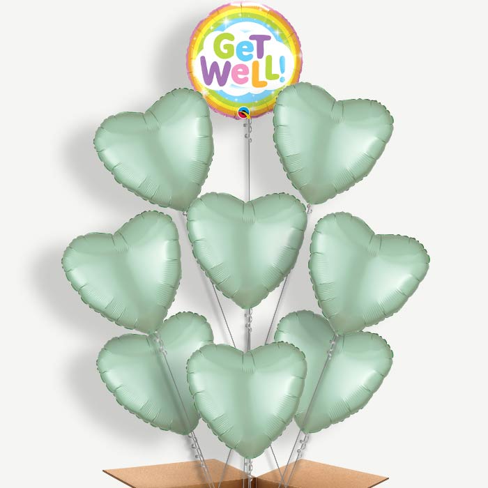 Get Well Soon Rainbow Helium Balloon Bundle | Party Save Smile