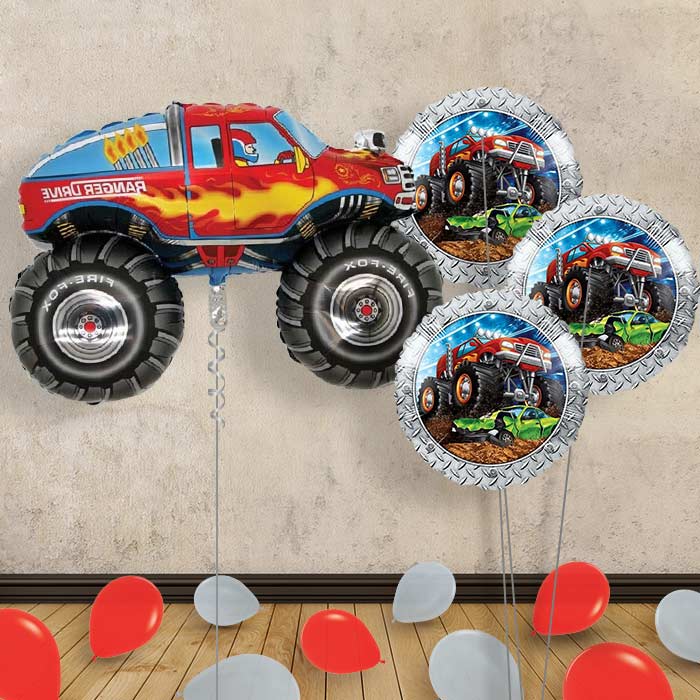 Monster Truck Balloon Bouquet Delivered in a Box - Themed Bouquet and Latex | Party Save Smile