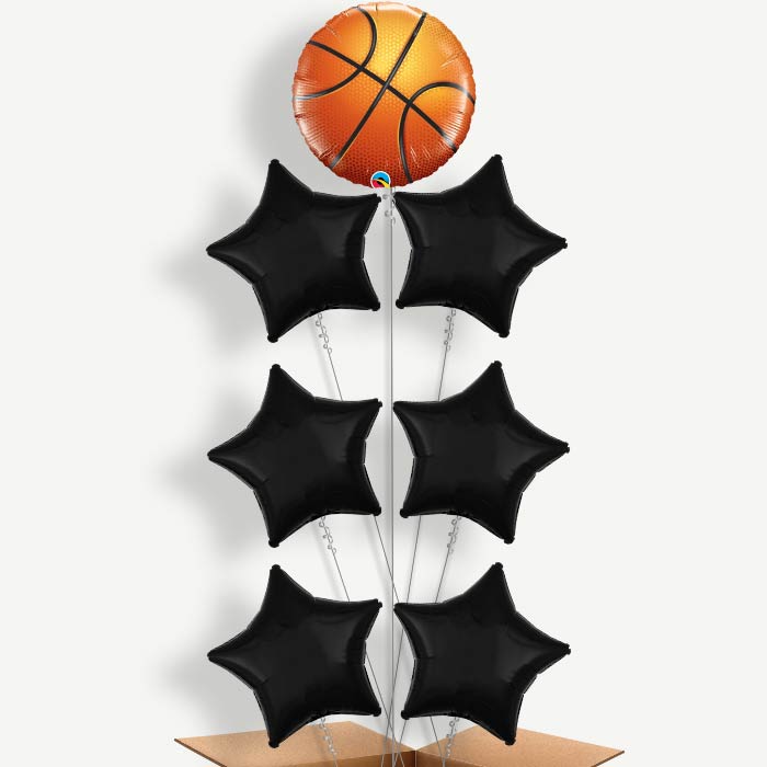 Basketball Balloon Arrangement Inflated with Helium | Party Save Smile