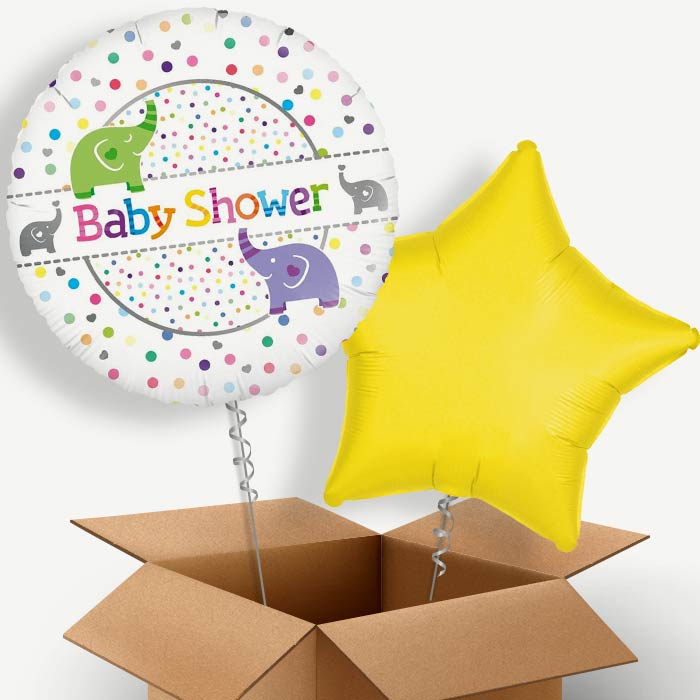 Elephant Baby Shower Helium Balloon Duo | Party Save Smile