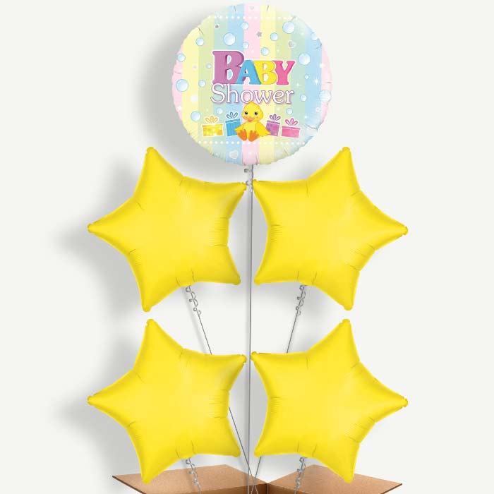 Duck Baby Shower Balloon Cluster Inflated with Helium | Party Save Smile