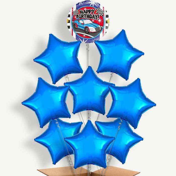 Race Car Happy Birthday Helium Balloon Bundle | Party Save Smile