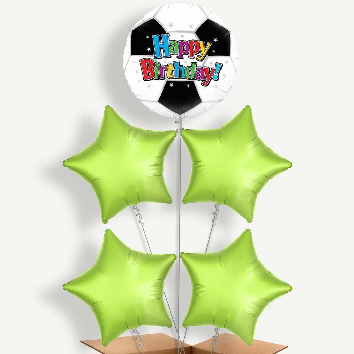 Football Birthday Balloon Cluster Inflated with Helium | Party Save Smile